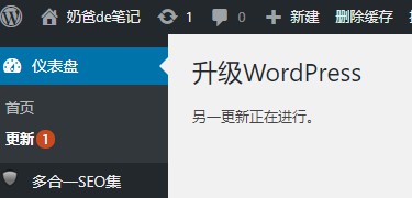 WordPress另一更新正在进行