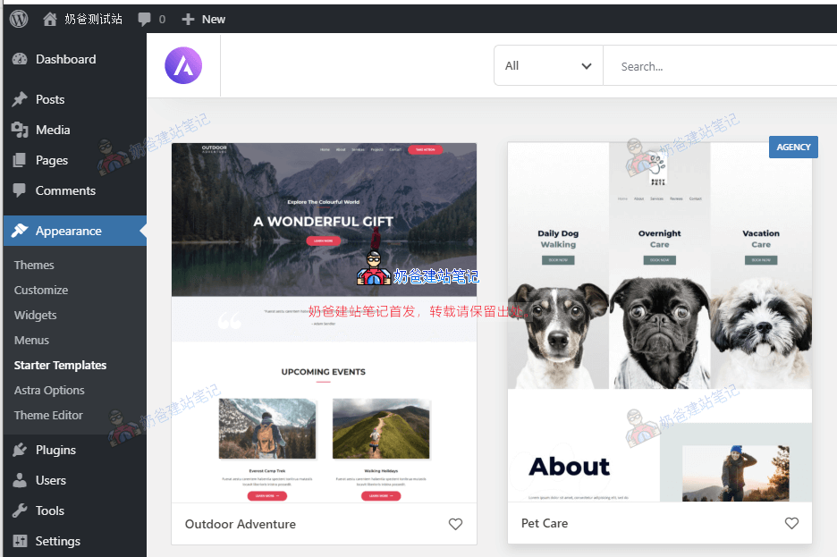 Astra 高级主题演示