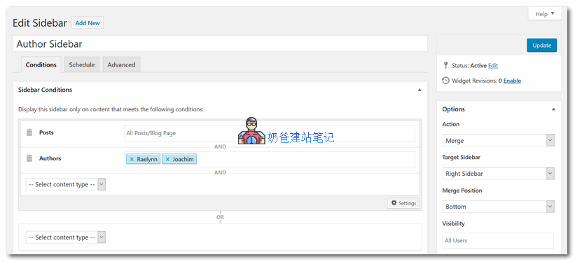 自定义边栏插件Content Aware Sidebars