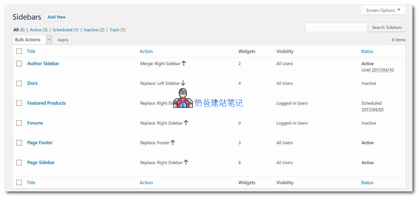自定义WP边栏插件Content Aware Sidebars