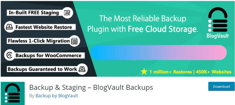 WP备份插件Backup & Staging – BlogVault Backups