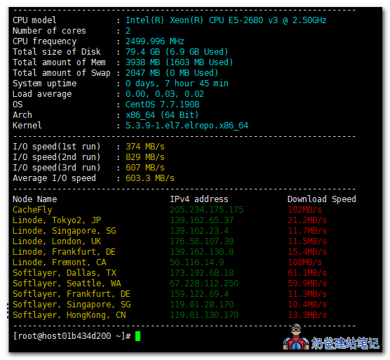 VPS网速测试脚本
