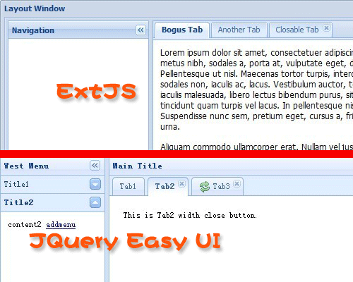 jQuery EasyUI 开源插件套装 完全替代ExtJS - Web前端